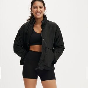 Cotton On Women's Black Warm Up Relaxed Lightweight Jacket